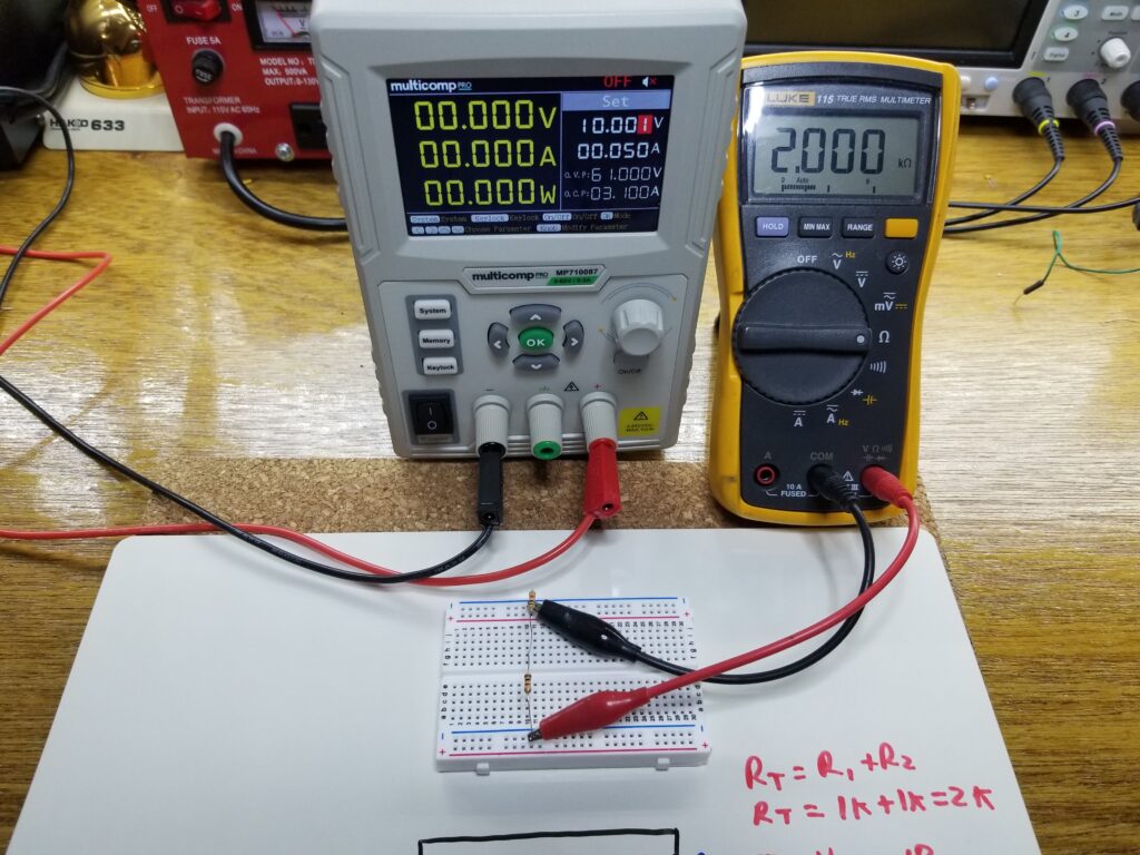 ohm's law experiment using breadboard