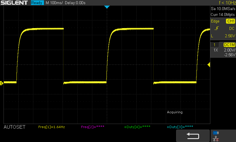 Astable Multivibrator Output waveform