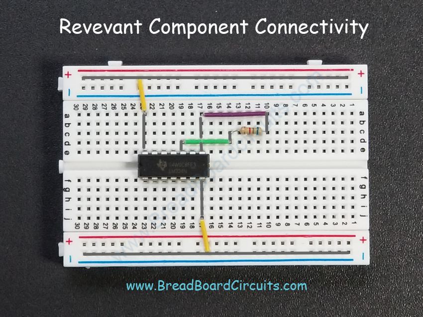 Breadboard Relevant Component Connectivity