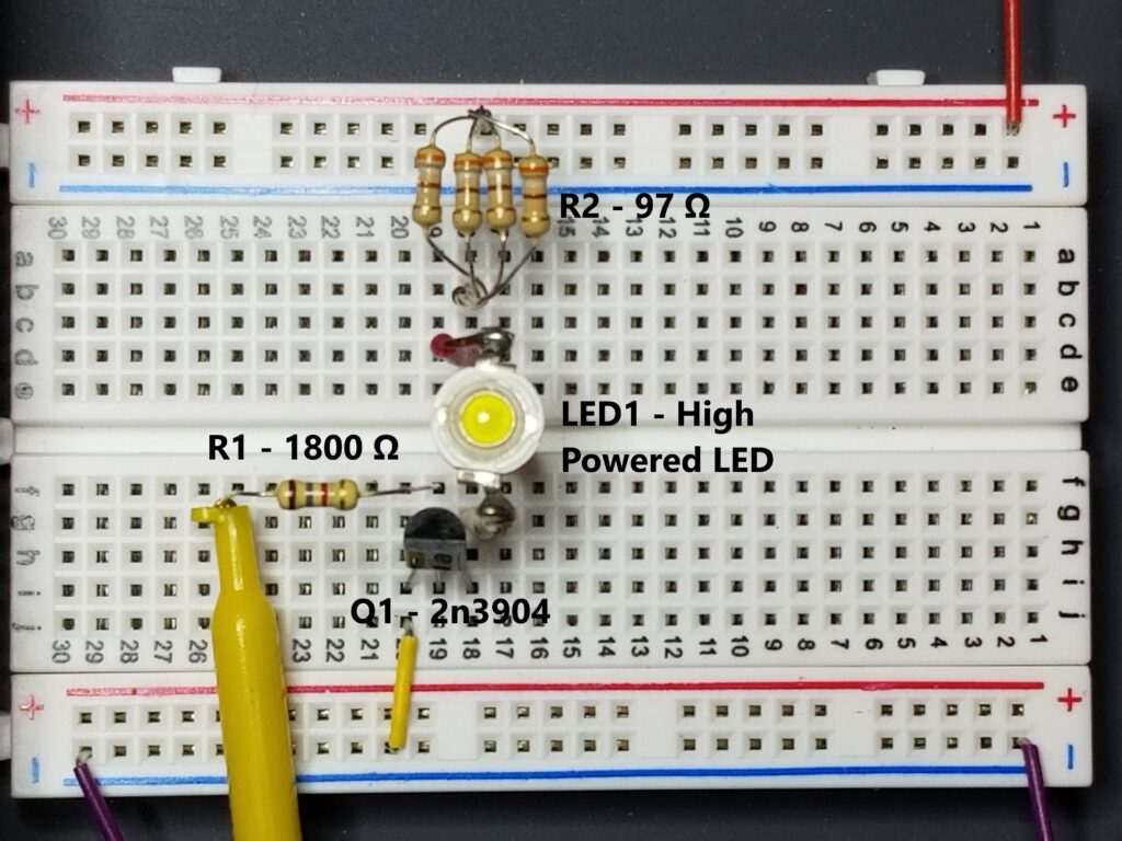 Breadboarded LED Driver Circuit